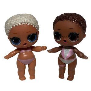 L.O.L Surprise Dolls Doll Sparkley Hair Painted on Clothes lot of 2 dolls